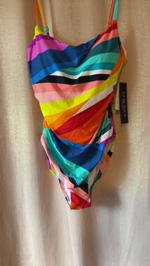 La Blanca Sunscape Stripe two Shoulder One Piece Swimsuit